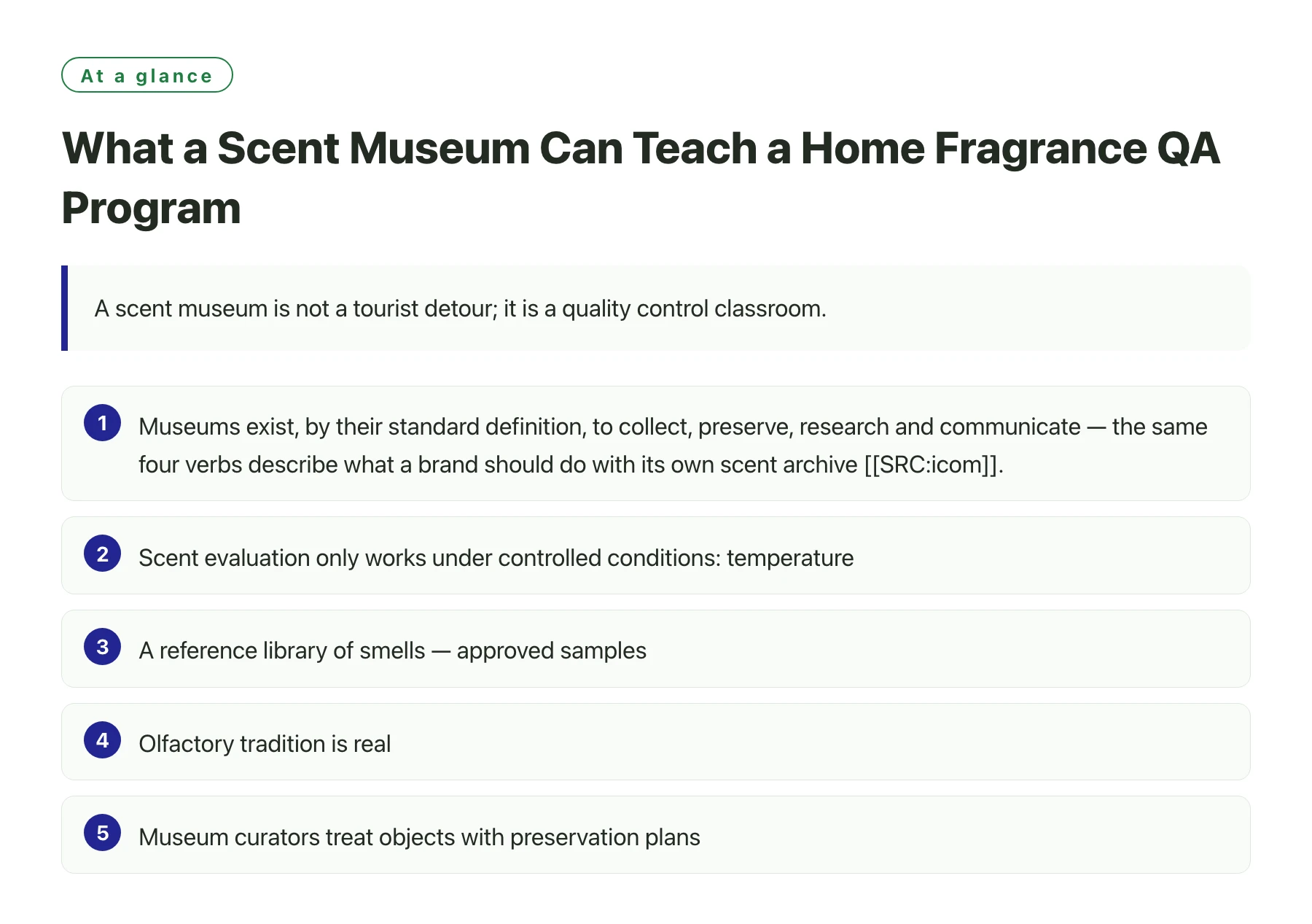 What a Scent Museum Can Teach a Home Fragrance QA Program——全文要点速览