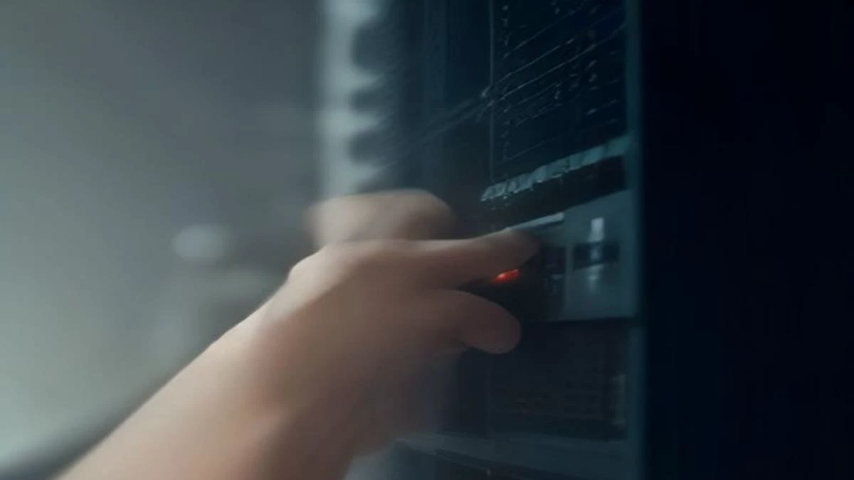 slight low angle of a technician plugging a network cable into a rack of equipment, hands in focus, soft morning light — illustrative photograph for this article